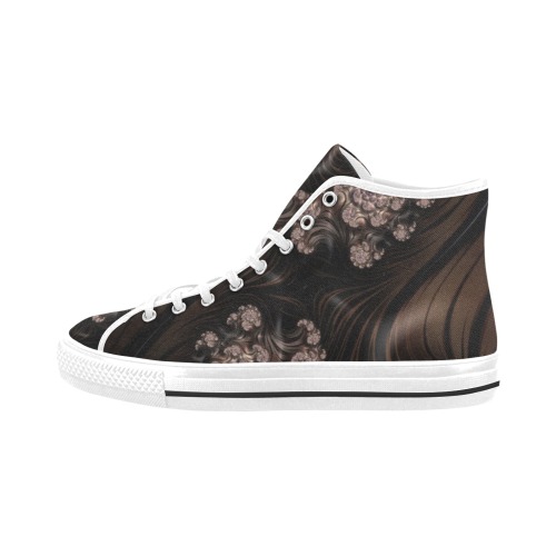 Blossoms and Dark Chocolate Swirls Fractal Abstract Vancouver H Women's Canvas Shoes (1013-1)