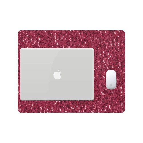 Magenta dark pink red faux sparkles glitter Mousepad 18"x14"