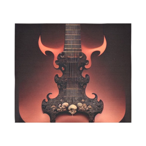 rock guitar red Cotton Linen Wall Tapestry 60"x 51"