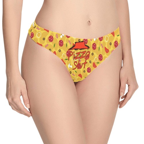 Pizza Slut Thong Women's All Over Print Thongs (Model L30)