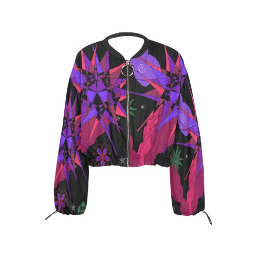 Abstract #9 2020 Cropped Chiffon Jacket for Women (Model H30)