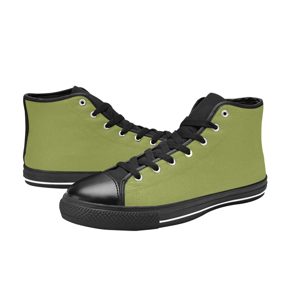 Green Mile Women's Classic High Top Canvas Shoes (Model 017)