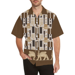 lamassu Pattern Hawaiian Shirt (Model T58)