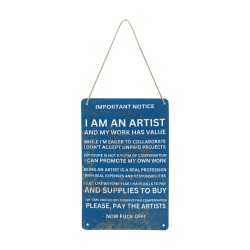 I AM AN ARTIST Tin Sign 8x12in Blu Metal Tin Sign 8"x12"