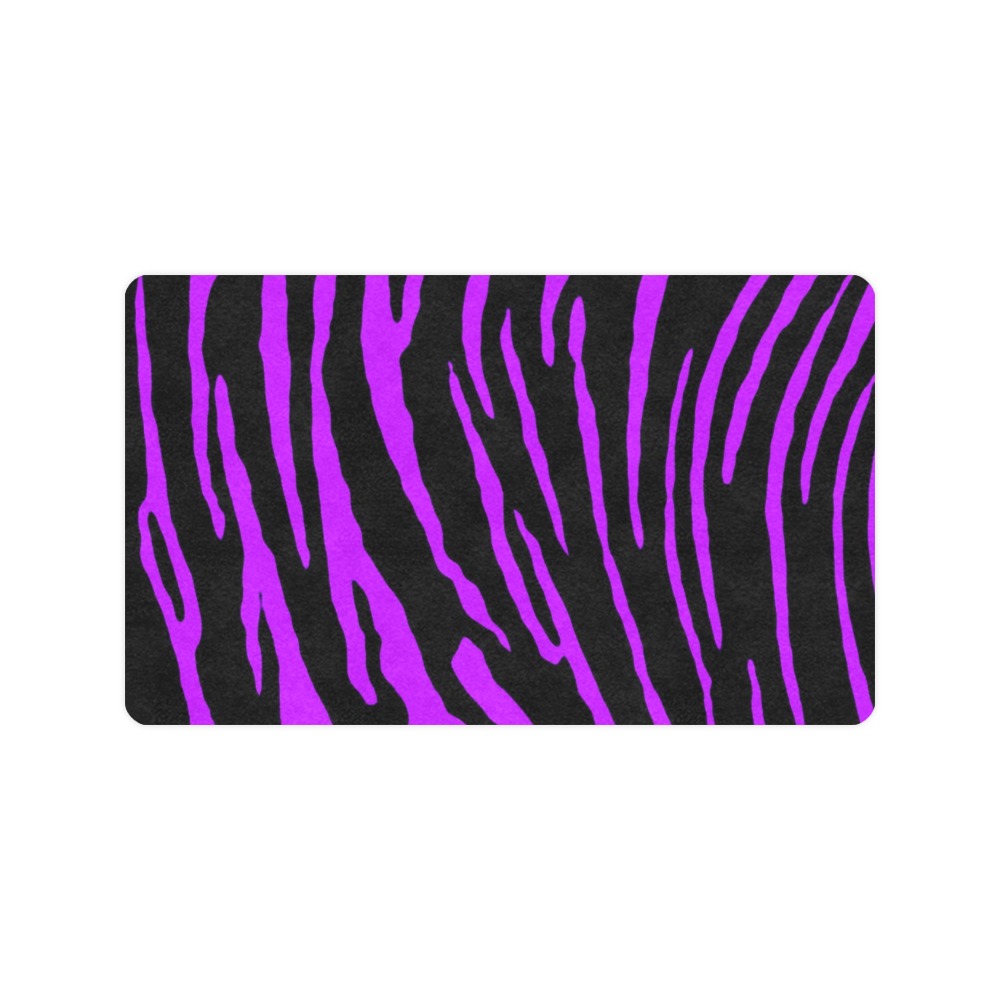 Purple Tiger Stripes Doormat 30"x18" (Black Base)