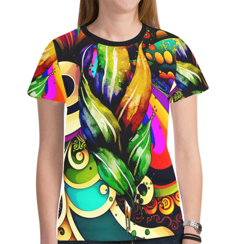 Mardi Gras Colorful New Orleans New All Over Print T-shirt for Women (Model T45)