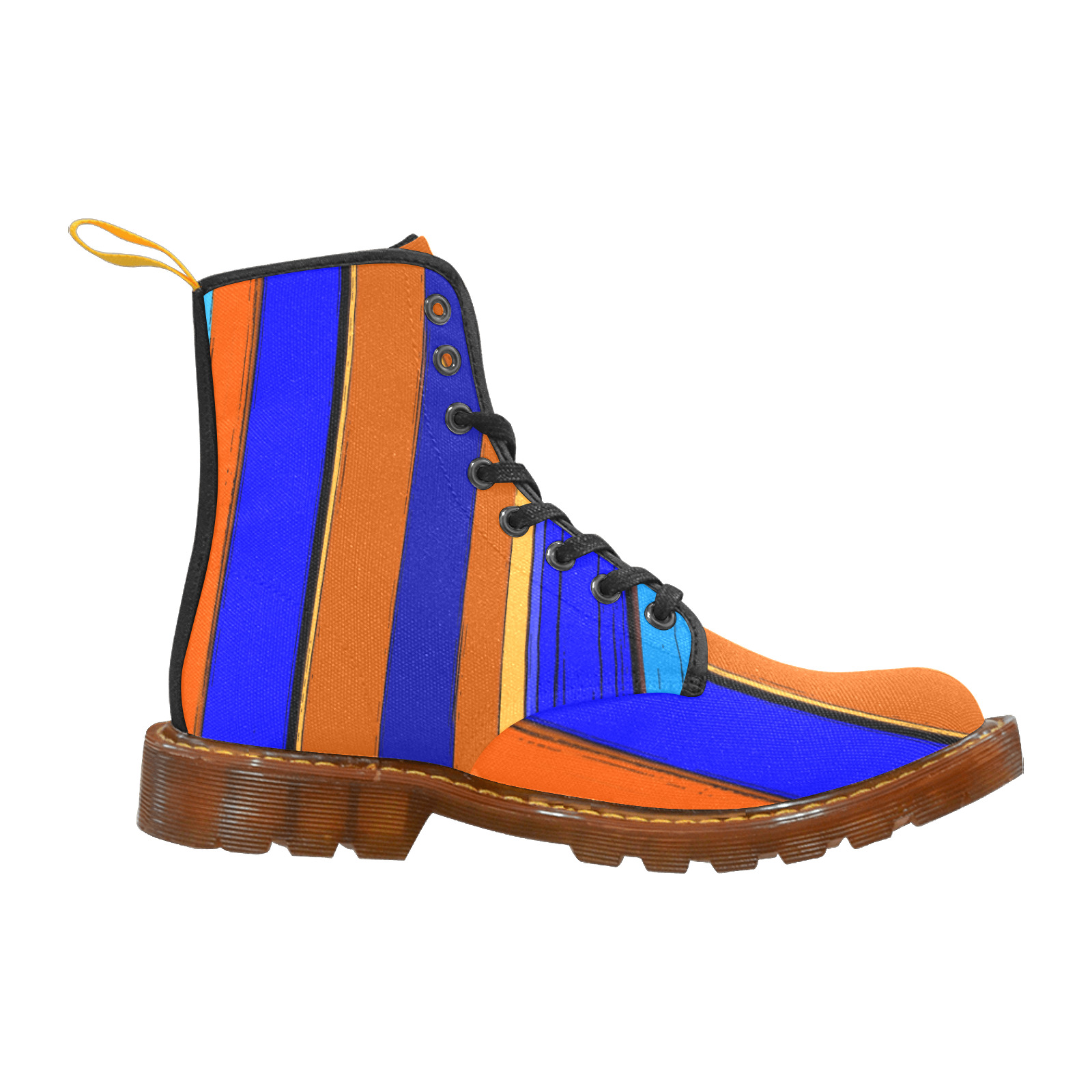 Abstract Blue And Orange 930 Martin Boots For Women Model 1203H
