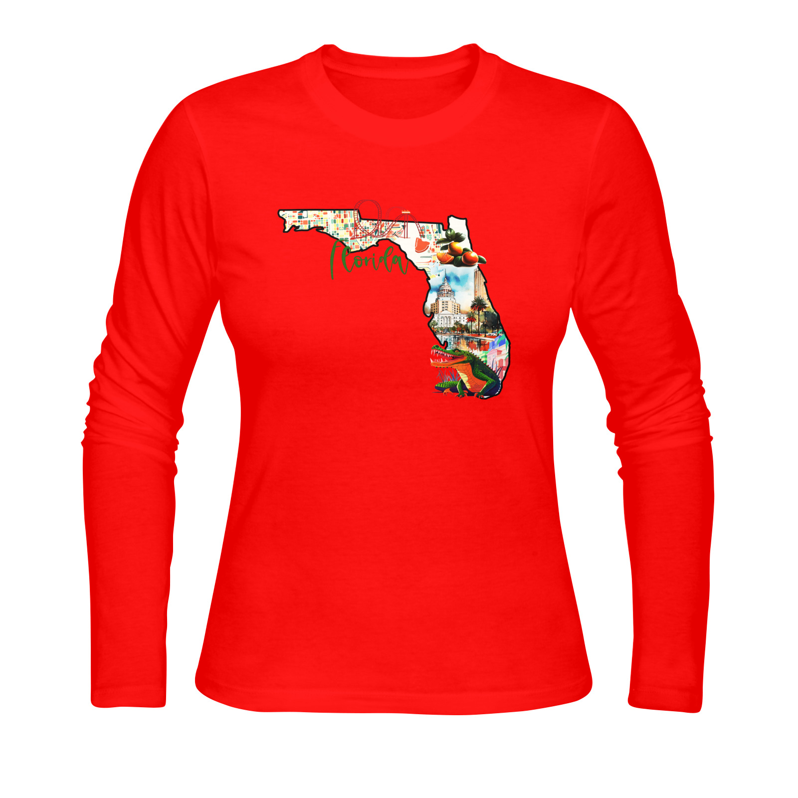 The State Of  Florida Sunny Women's T-shirt (long-sleeve) (Model T07)