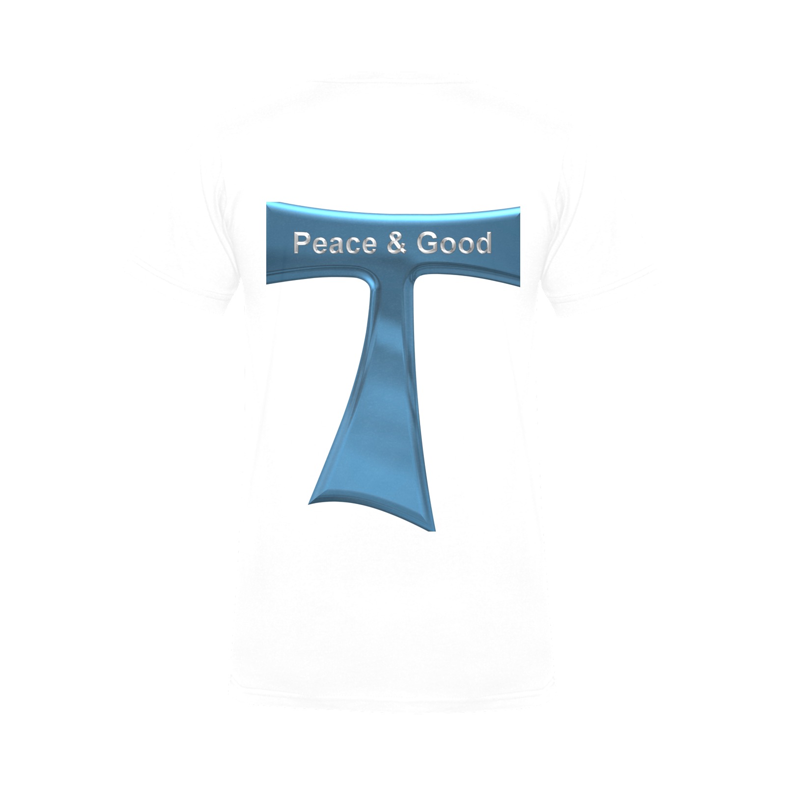 Franciscan Tau Cross Peace and Good  Blue Metallic Men's V-Neck T-shirt (USA Size) (Model T10)