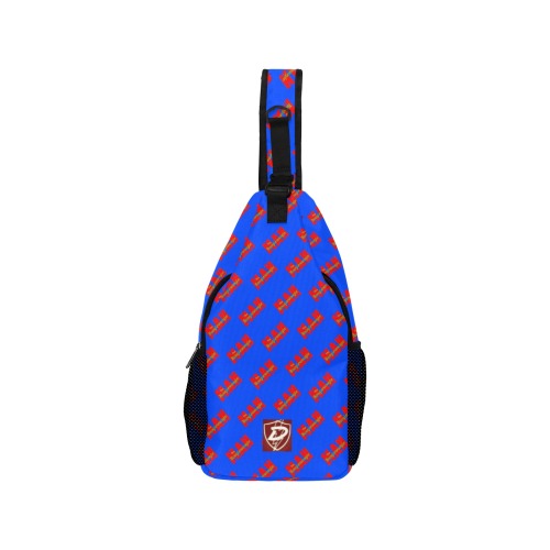 DIONIO Clothing Tha Boogiewoogie Man Casual Chest Bag(Blue & Red Repeat Logo) Men's Casual Chest Bag (Model 1729)