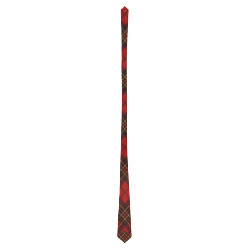 Red tartan plaid winter Christmas pattern holidays Custom Peekaboo Tie with Hidden Picture