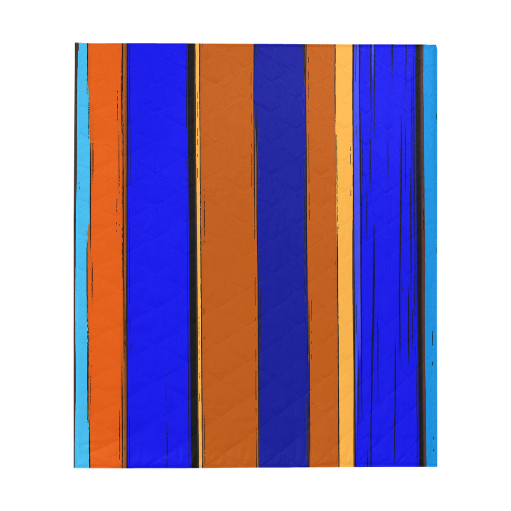 Abstract Blue And Orange 930 Quilt 60"x70"
