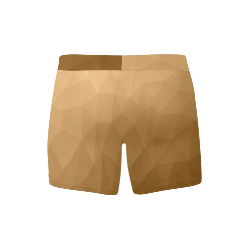 Brown gradient geometric mesh pattern Men's Boxer Briefs with Custom Inner Pocket & Waistband (Model L34)