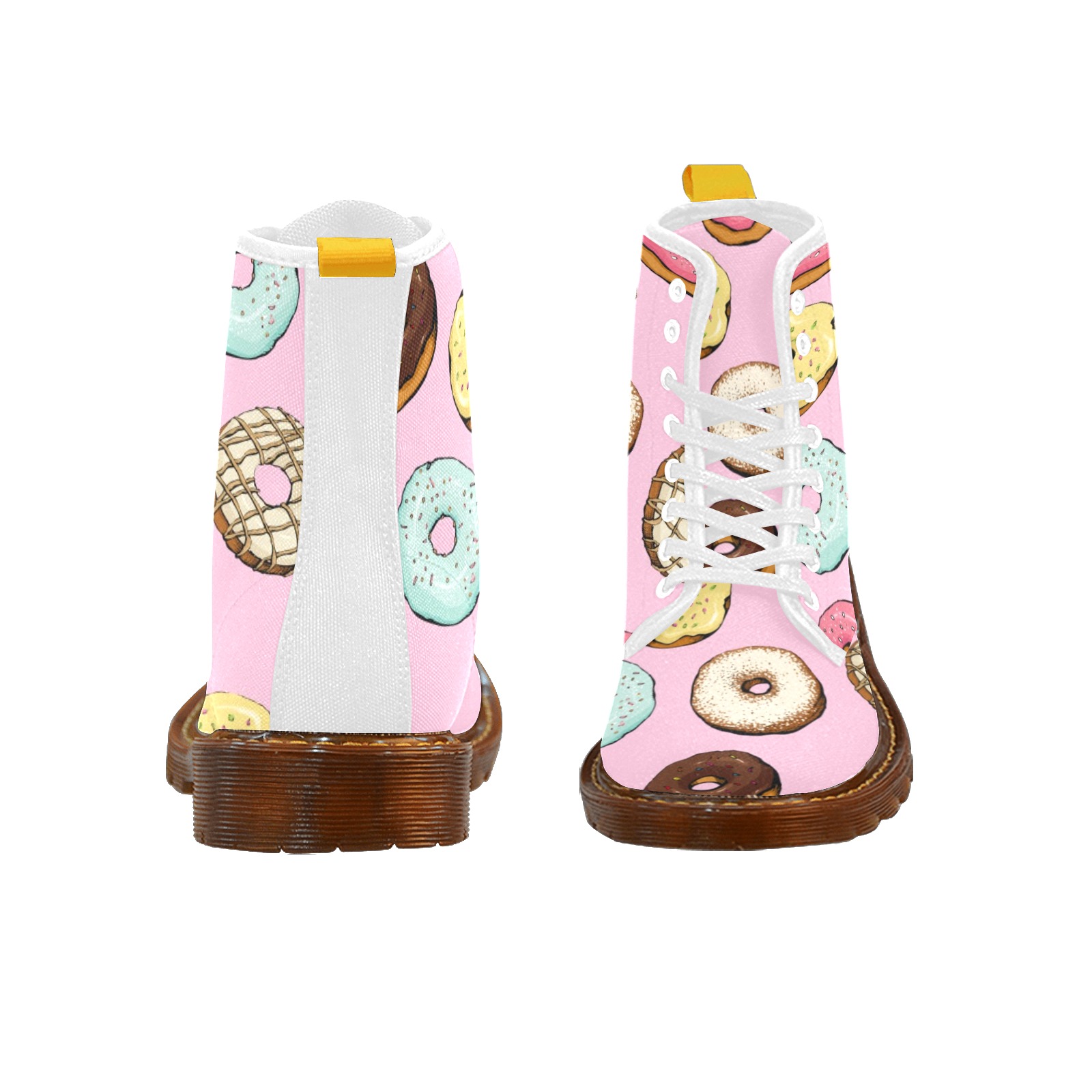 donut vector pattern Boots Martin Boots For Women Model 1203H