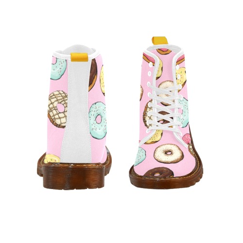 donut vector pattern Boots Custom Canvas Boots For Women Model 1203H