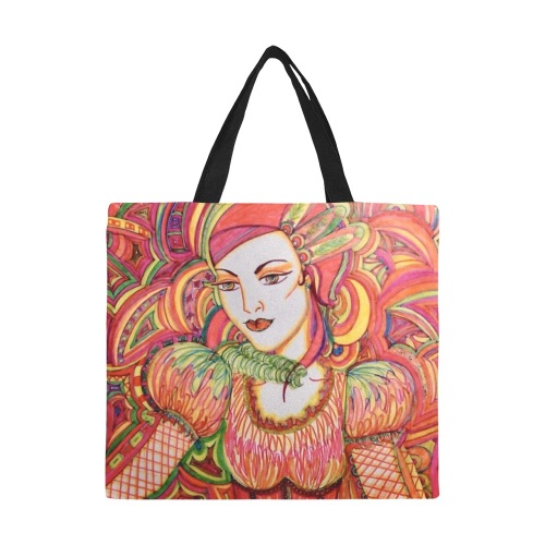 mardi Gras All Over Print Canvas Tote Bag/Large (Model 1699)