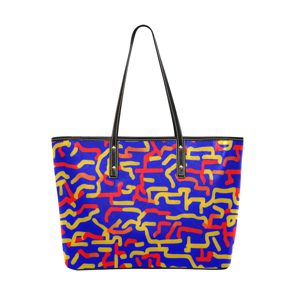 Worms Chic Leather Tote Bag (Model 1709)