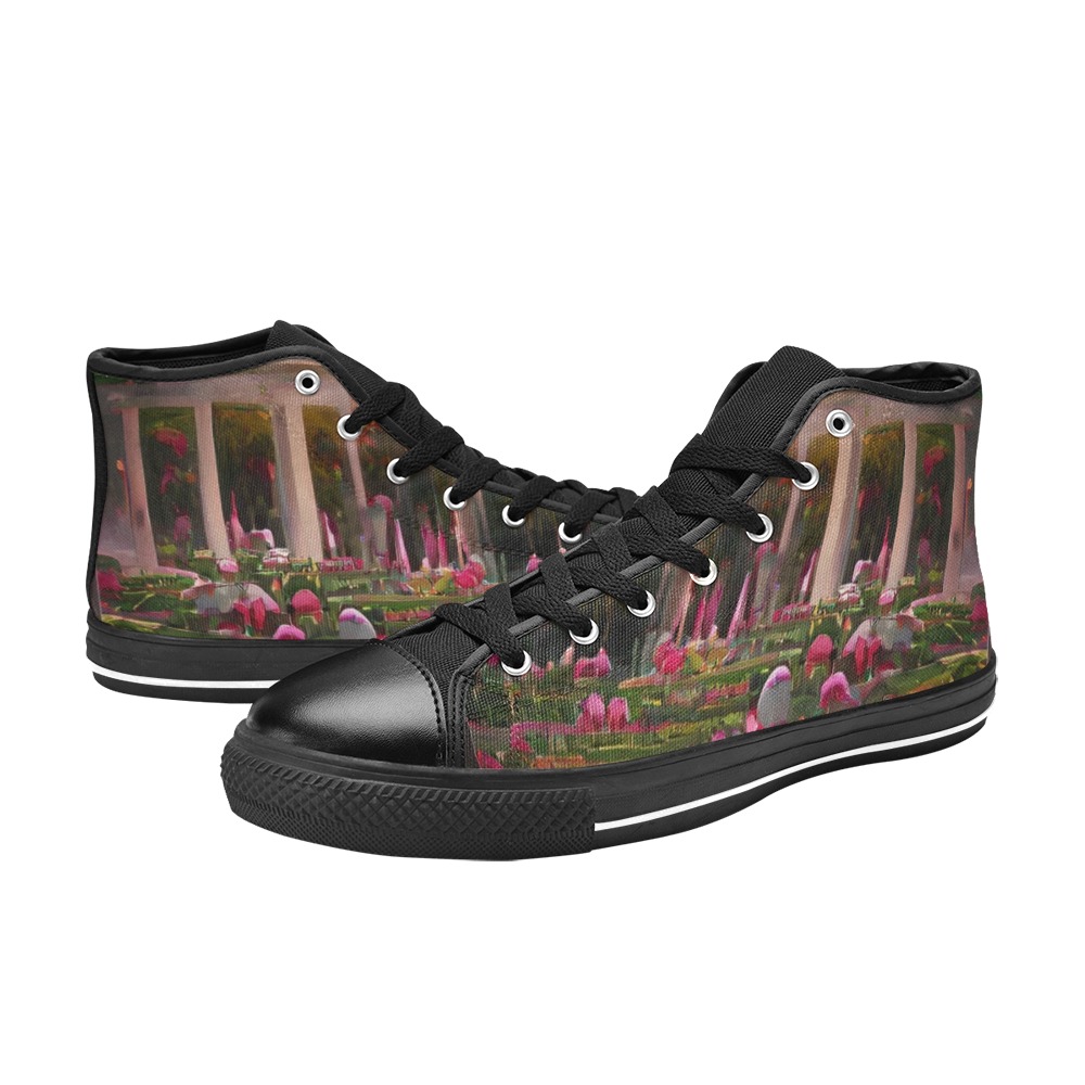 rose garden - for mom Women's Classic High Top Canvas Shoes (Model 017)