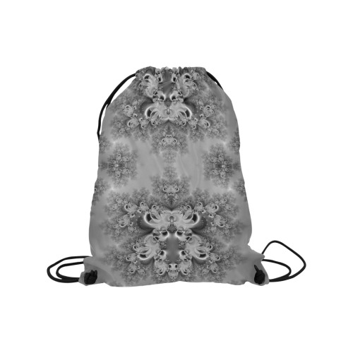 Cloudy Day in the Garden Frost Fractal Medium Drawstring Bag Model 1604 (Twin Sides) 13.8"(W) * 18.1"(H)