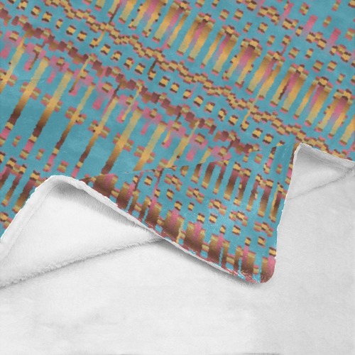 Blue Broken Line Pattern Ultra-Soft Micro Fleece Blanket 30''x40''