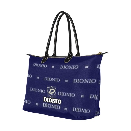 Dionio - Single Shoulder Lady Handbag (Blue Repeat Shield Logo) Single-Shoulder Lady Handbag (Model 1714)