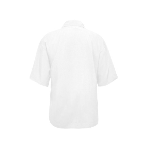 All White All Over Print Hawaiian Shirt for Women (Model T58)