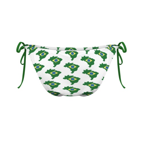 Brazil Map Flags Tie Side Bikini Bottom (Model S08)