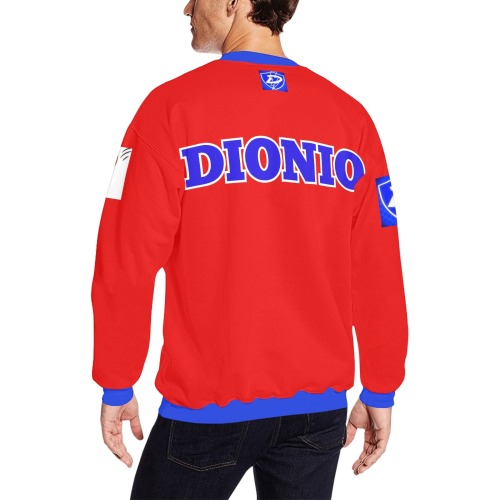 DIONIO Clothing - Red "That Ball Is Going IN" Sweatshirt Men's Oversized Fleece Crew Sweatshirt (Model H18)