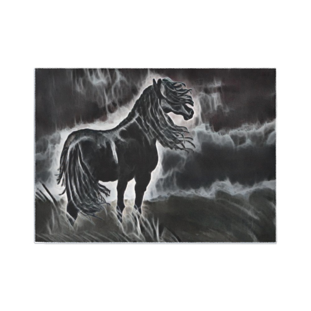 Horse Long Hair Made Of Clouds Area Rug7'x5'