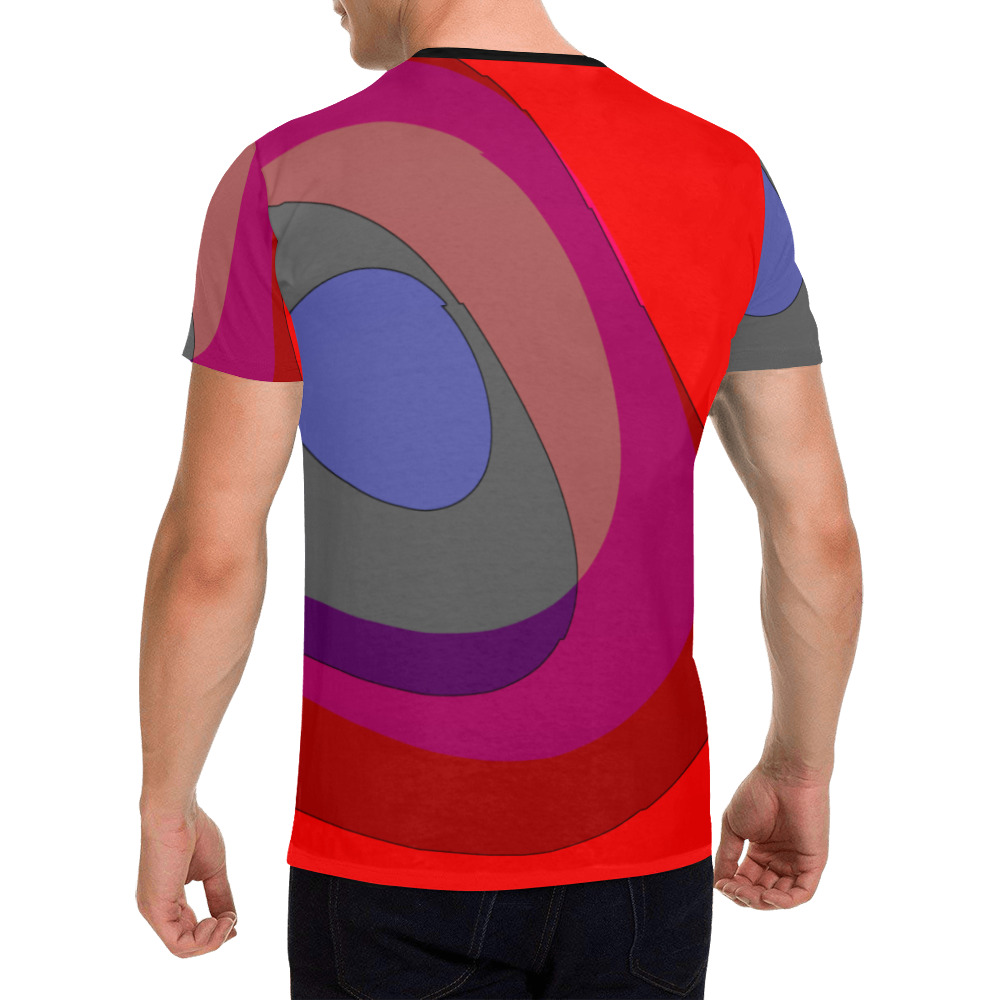 Red Abstract 714 All Over Print T-Shirt for Men (USA Size) (Model T40)