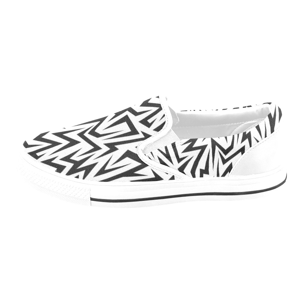 Jagged Flash Lightning Women's Slip-on Canvas Shoes (Model 019)