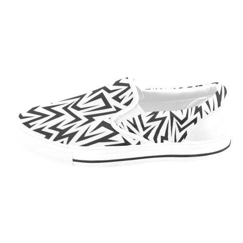 Jagged Flash Lightning Women's Slip-on Canvas Shoes (Model 019)