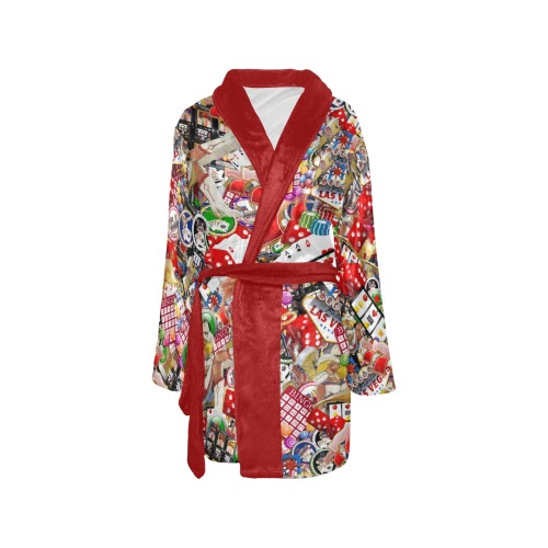 Las Vegas Icons Gamblers Delight - Red Women's All Over Print Night Robe