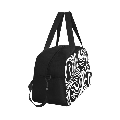 Black and White Marble Fitness Handbag (Model 1671)