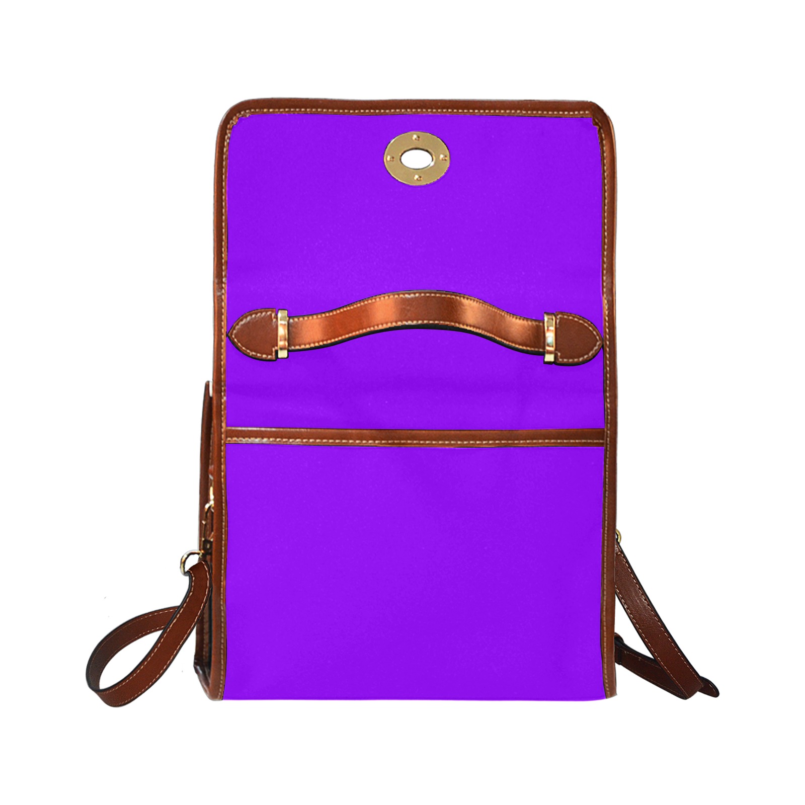color electric violet Waterproof Canvas Bag-Brown (All Over Print) (Model 1641)