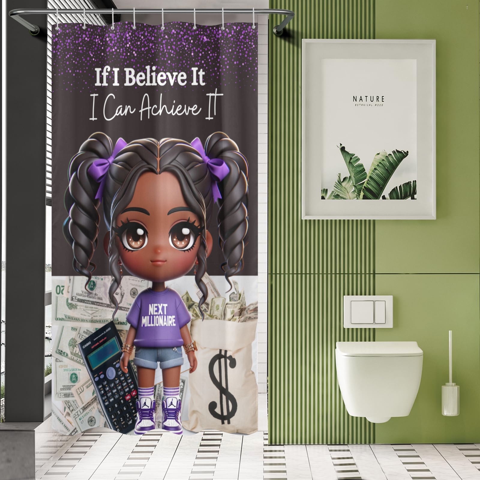 If I Believe It I can achieve it Shower Curtain 48"x72"