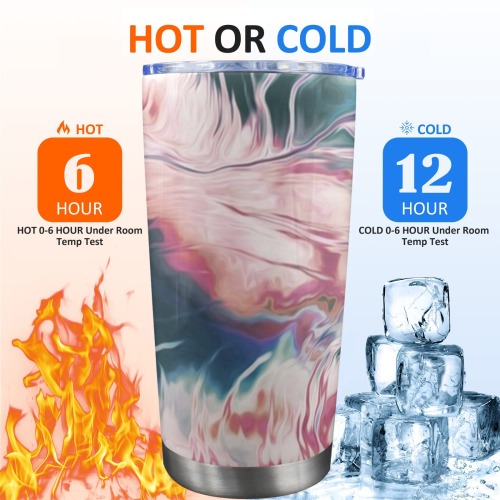 Colorful liquid waves 0067F 20oz Mobile Tumbler with Clear Slide Lid