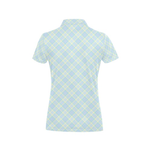 Pastel Baby Boy Plaid Women's All Over Print Polo Shirt (Model T55)