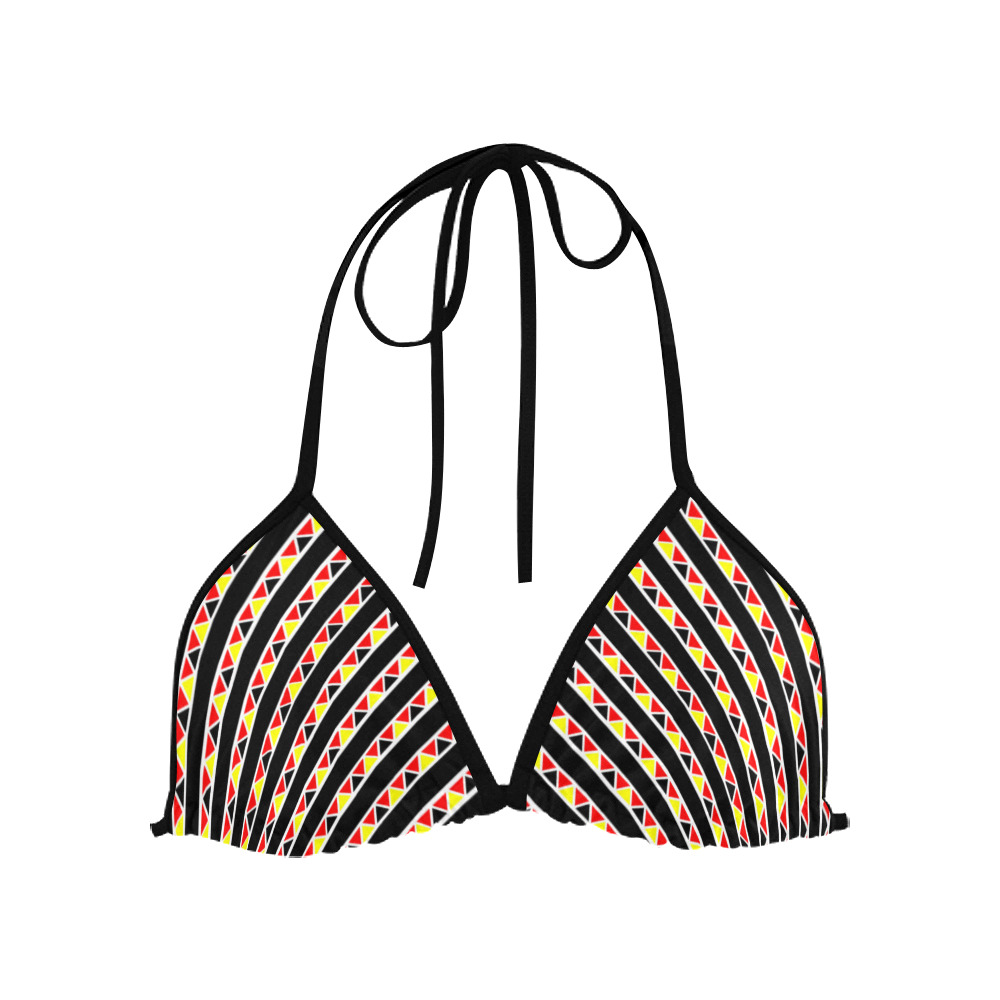 Kente Stripes Custom Bikini Swimsuit Top