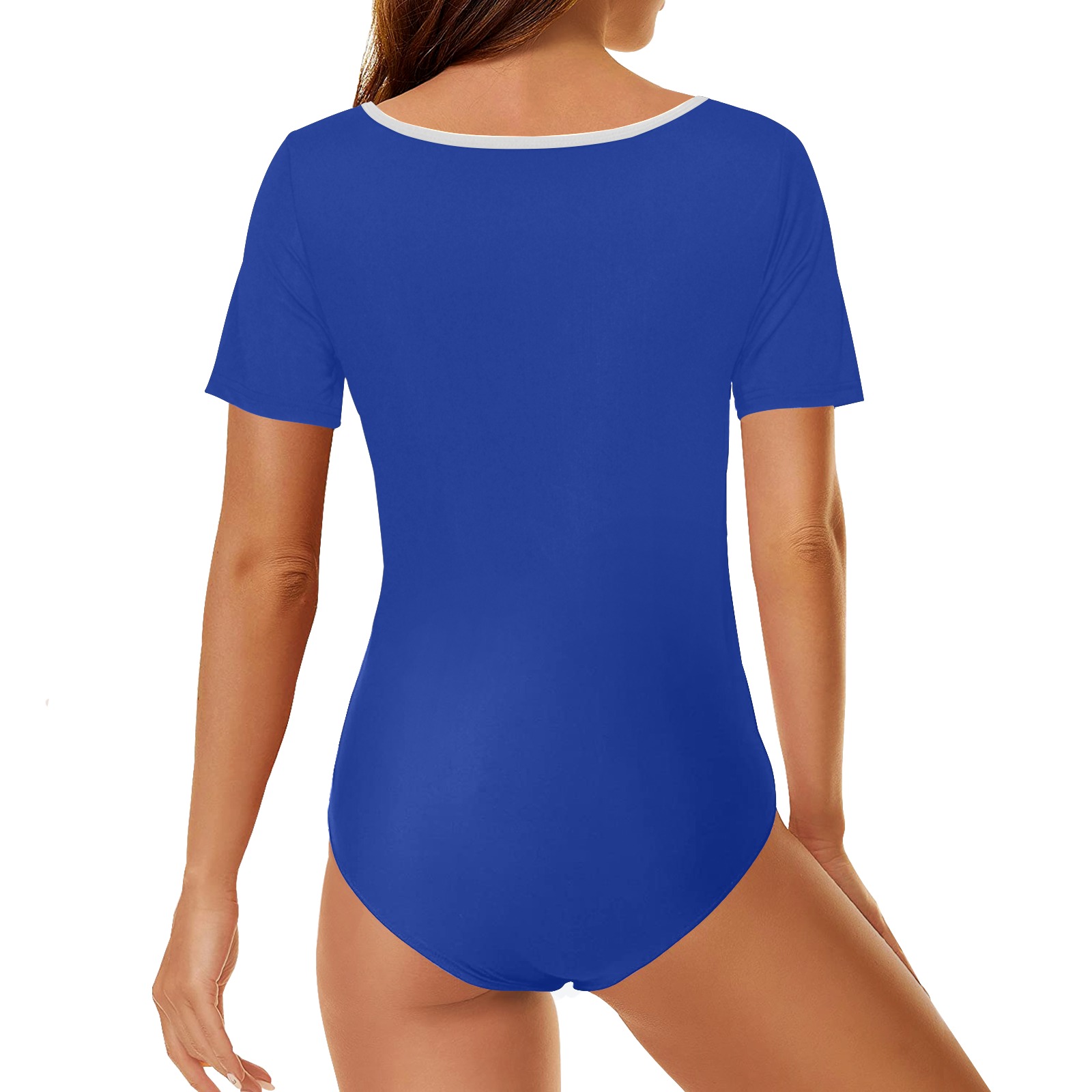 color Egyptian blue Women's Short Sleeve Bodysuit