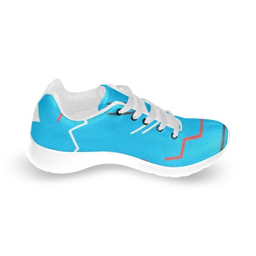 Cute Memphis Style Turquoise shoes Kid's Running Shoes (Model 020)