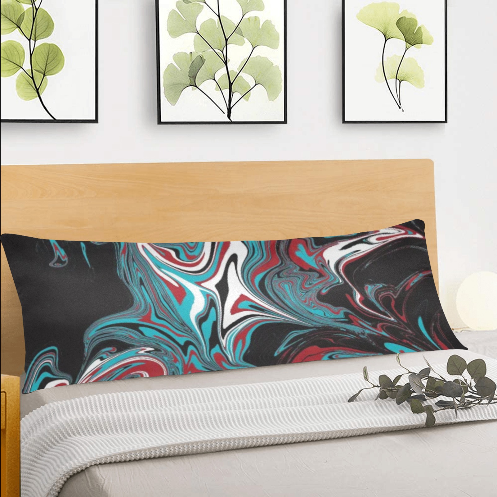 Dark Wave of Colors Body Pillow Case 20" x 54" (Two Sides)