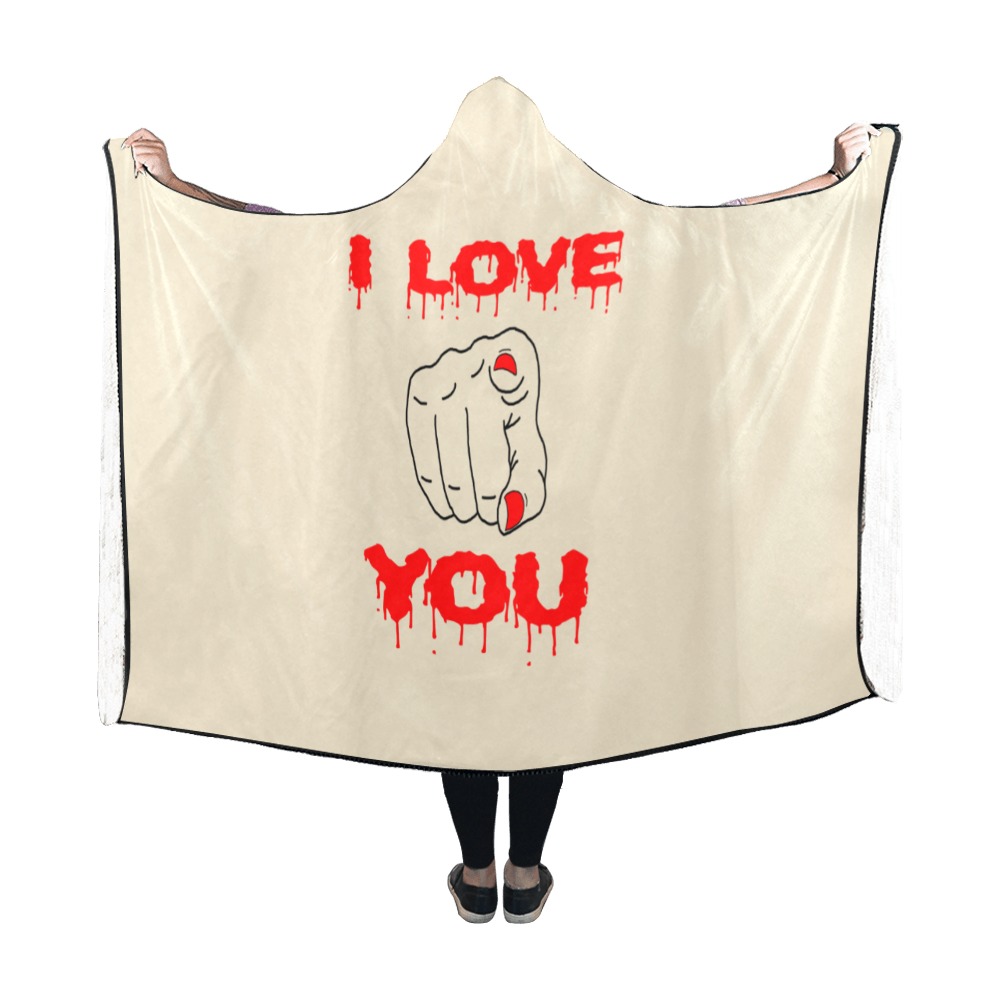 I love you Hooded Blanket 60''x50''