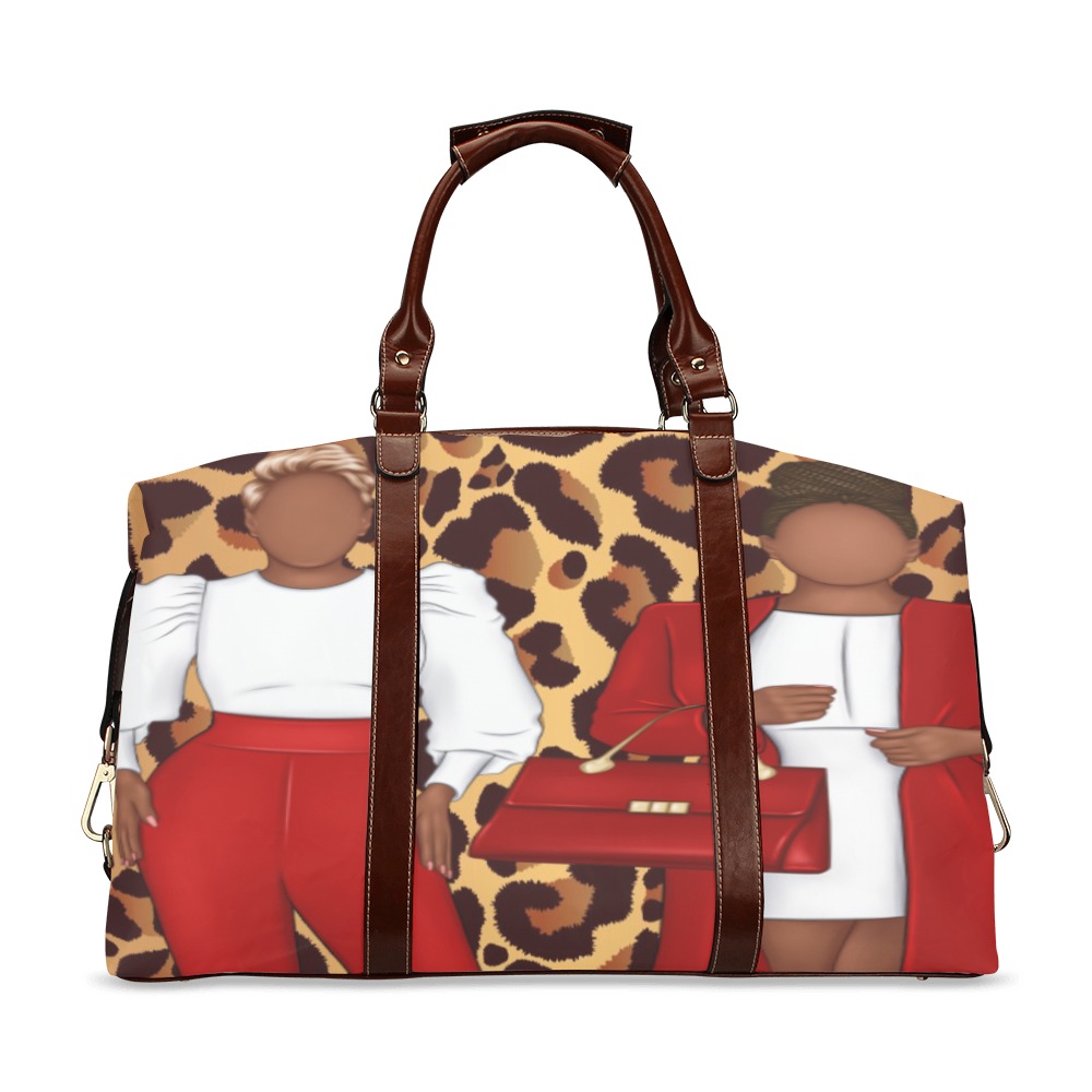 Ladies in red with cheetah print Classic Travel Bag (Model 1643) Remake