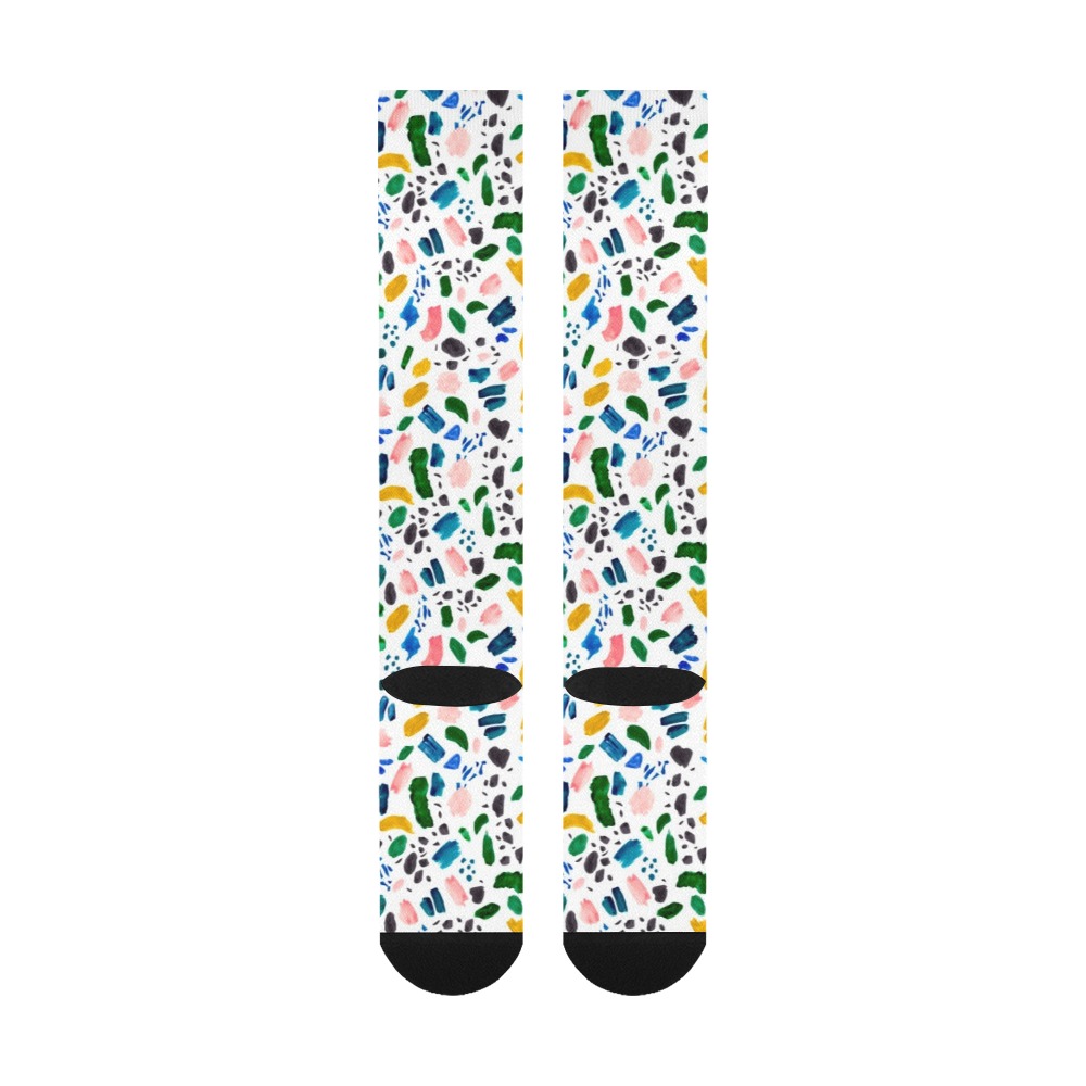 Abstract terrazzo color Over-The-Calf Socks