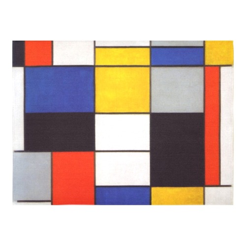 Composition A by Piet Mondrian Cotton Linen Tablecloth 52"x 70"