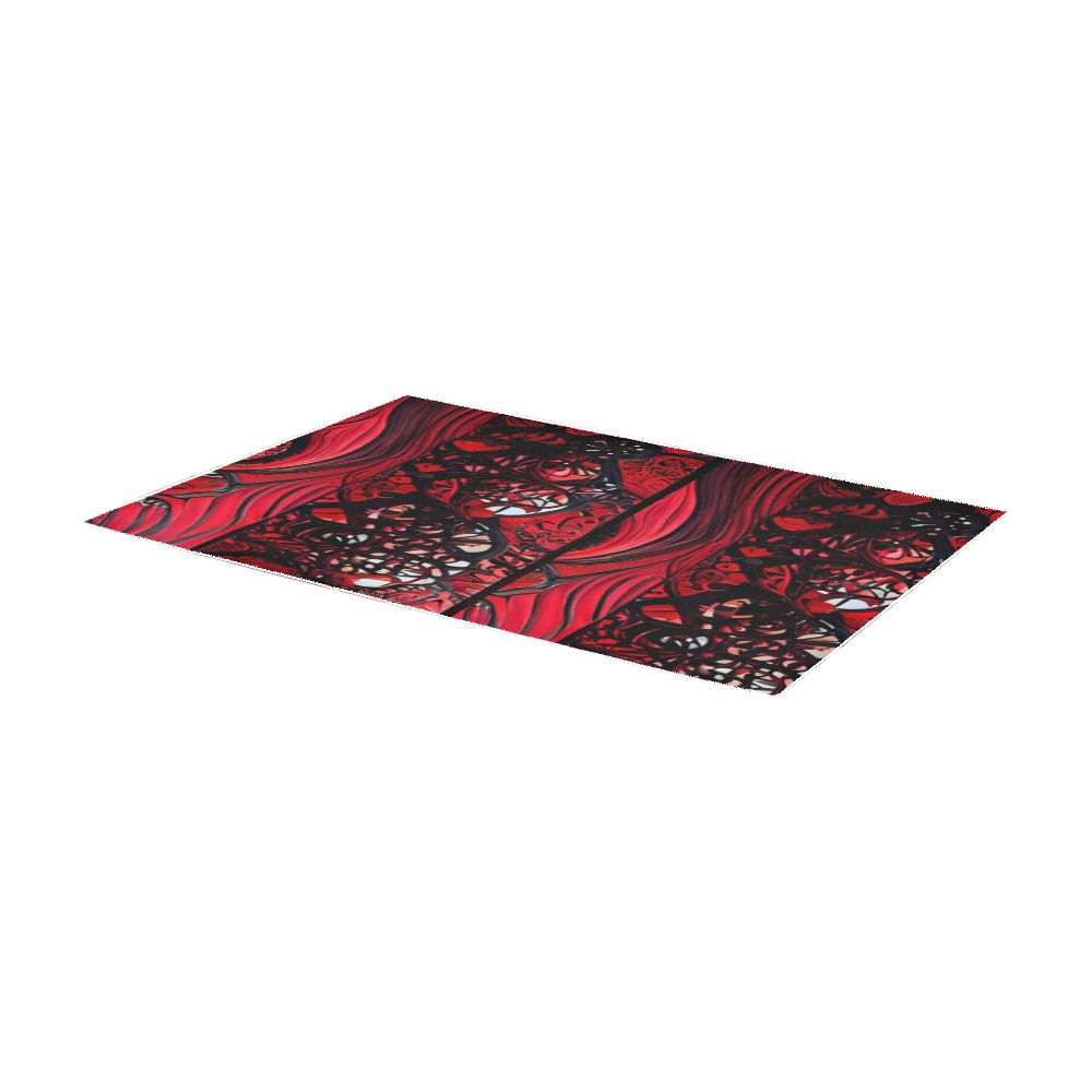 red and black intricate pattern 1 Area Rug 7'x3'3''