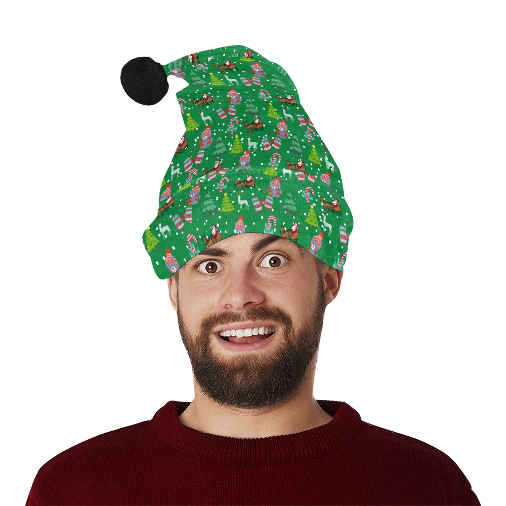 christmas design with green Santa Hat