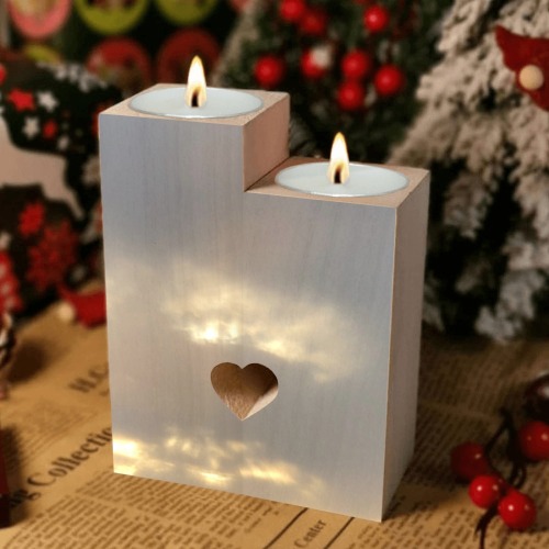 clouds Wooden Candle Holder (Without Candle)