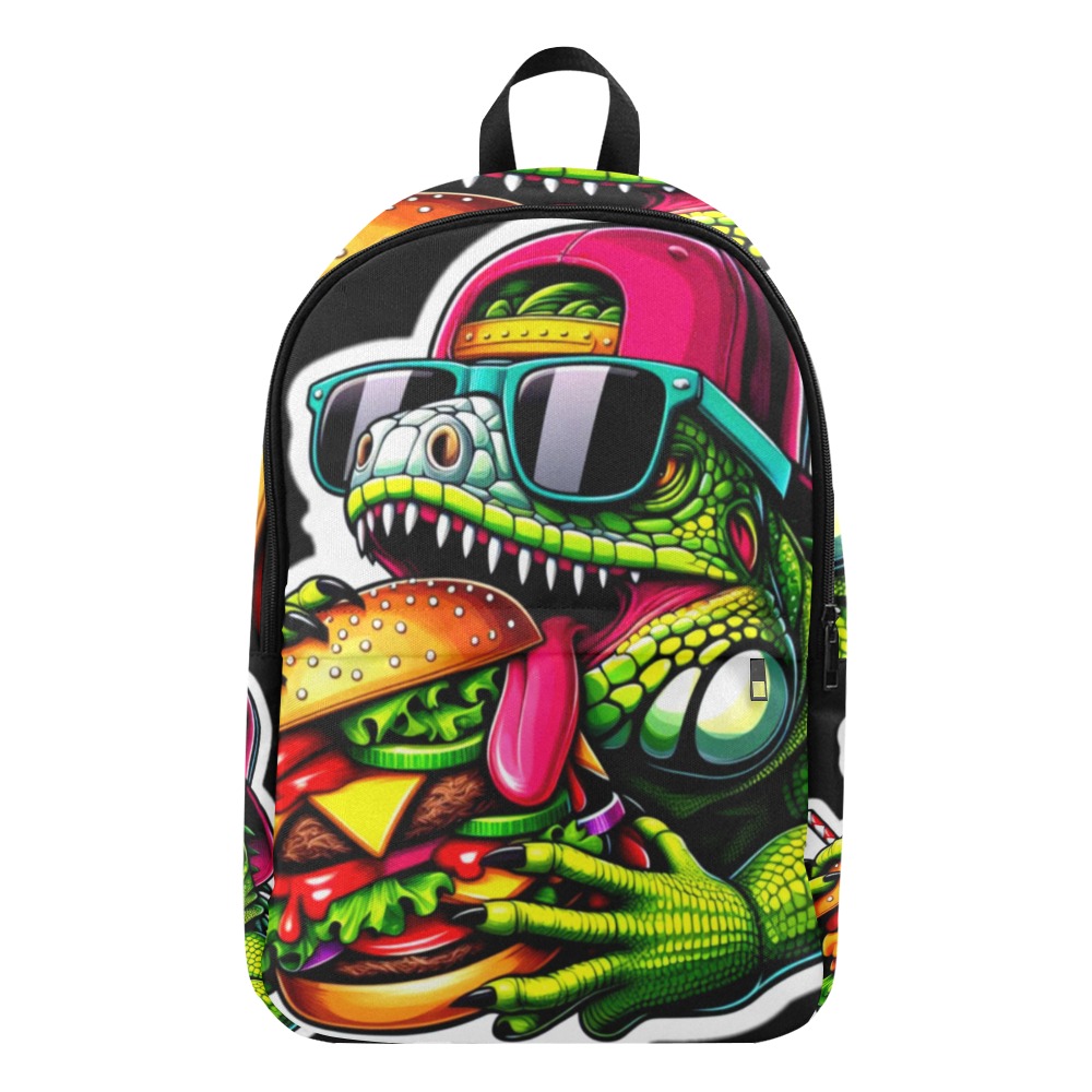 IGUANA EATING CHEESEBURGER 3 Fabric Backpack for Adult (Model 1659)